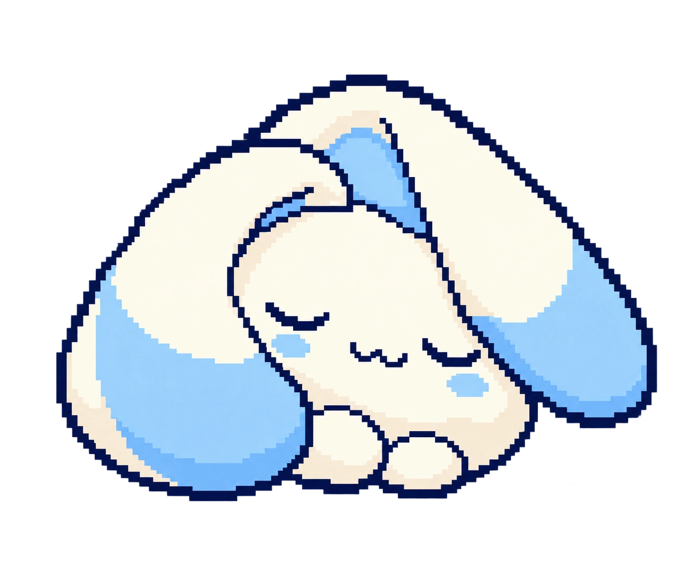 Pixel Mimoo sleeping wrapped in its ears
